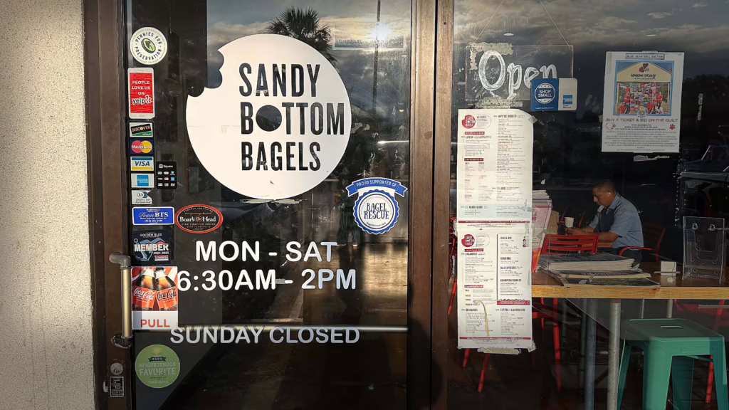 Welcome in. Have a bagel!