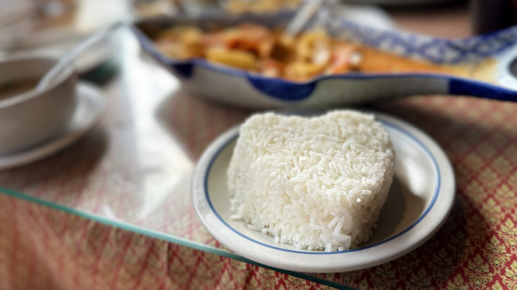 Heart shaped rice at Nakorn Thai