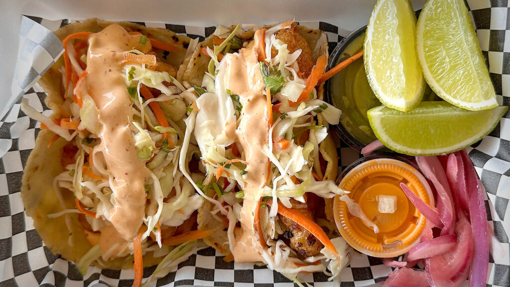 Baja fish and shrimp tacos